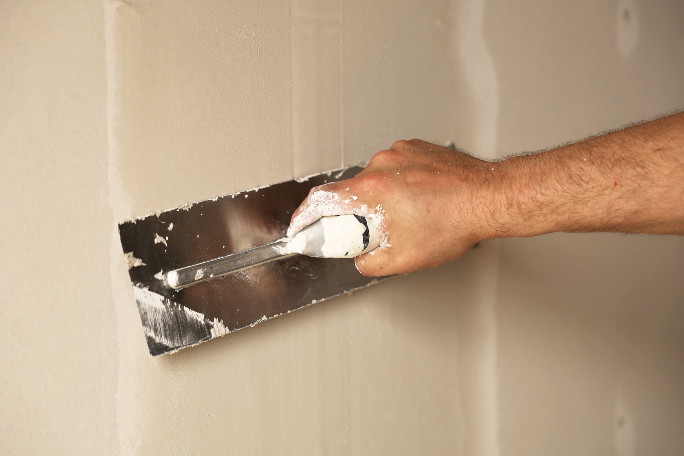 Chantier résidentiel - plâtrage en cours